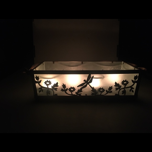 PartyLite P7204 Copper Lace Pillar Candle Holder